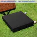 Sandbox Cover, 800D Oxford Cloth Waterproof Outdoor Square Sand Box Cover for Kids, Protect Sandbox Sand and Toys(Black,72" X 72" X 8")