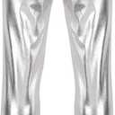 Kids Girls Boys Metallic Leggings Pants Modern Hip Hop Street Dance Performance Costume Trousers (Silver, XS)