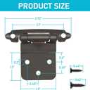 30 Pack 15 Pairs 3/8 inch Inset Cabinet Hinges Black,Self Closing 3/8" Cabinet Hinges Black Cupboard Hardware