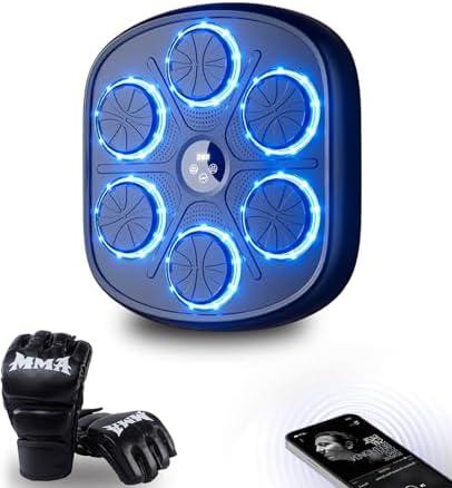 Music Boxing Machine for Adults, Boxing Machine Wall Mounted Music with Gloves, Boxing Music Workout Machine for Home, Indoor and Gym (Square)