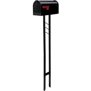 Architectural Mailboxes Mailbox to Go Galvanized Steel Mailbox and Post Kit, MC11KITBAM, Black, Medium Capacity