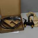 Bathroom Faucets for Sink 3 Hole, Hurran 4 inch Matte Black with Pop-up Drain and 2 Supply Hoses, Stainless Steel Lead-Free 2-Handle Centerset Faucet for Sink Vanity