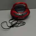 Jensen CD-475R Portable Sport Stereo Boombox CD Player with AM/FM Radio and Aux Line-in & Headphone Jack (Red)