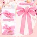 12 Pcs Velvet Christmas Tree Bows 9 x 13 Inch Door Garland Decor Vintage Wreath Bow Decorations Large Bow Decorations Xmas Ornament for Garland Crafts Tree Topper Gifts Indoor Outdoor(Pink)