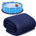 12 ft Round Pool Liner Pad Strong Durable Puncture Resistant Floor Mat Polyester Geotextile Above Ground Pool Accessories Delicate Floor Pad for Swimming Pools Bath (Navy)