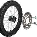 17 inch Front Rim Wheel Tire Tube Assembly for Apollo RFZ SSR 125cc XR CRF DB KLX125 KX85 TTR125 YZ85 YZ80 RM80 Dirt Pit Bike Tao Tao BD17 with 15mm Axles Includes Brake Rotor (17 inch)