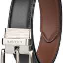 Tommy Hilfiger Men's Reversible Leather Belt, 2‑in‑1 Design for Dress Or Casual Wear (Brown)