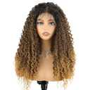 forfeels Ombre Blonde Lace Front Wig 13x4 Synthetic Lace Front wig 24inch Long Curly Deep Wave Wigs for Women Daily Party Use