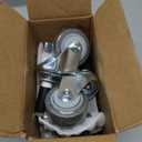 3 Inches Prep Table Wheels, Expanding Stem Caster Wheels Set of 4 with Side Brake, fit for 7/8" and 1" ID Tube Leg for Stainless Steel Worktable, Cart, Furniture Legs, Commercial Kitchen Prep Table