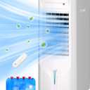Uthfy 3 IN 1 Swamp Cooler Air Conditioner, 32" Portable AC with 4.2 Gal Water Tank, 4 Ice Packs, Remote, 4 Mode, 3 Speed, 120 Oscillation, 12 H Timer, Evaporative Air Cooler for Indoor Room, Bedroom