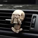 GLEAVI Skull Car Vent Air Freshener Stick 3-Pack Creative Aromatherapy Clip for Automotive Interior Accessories Unique Halloween Car Decoration for Men and Women