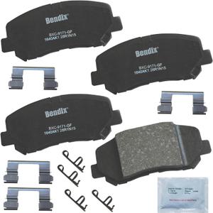 Bendix Priority1 CFC1640AK1 Ceramic Front Brake Pads for Jeep Cherokee 2014-2022 (only models with Single Piston Front Caliper, without heavy duty brakes, brake code BRF)