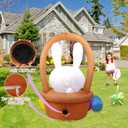 InfleasJoiy 4.5FT Chicken Driving Easter Inflatable Decoration with Built-in LED Lights for Holiday Celebration Decorations for Yards, Lawns and Patios