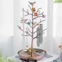 AUTODECO Retro Jewelry Organizer for Necklaces, Earrings and Rings - Tree Holder Display Tower - Great for Women - Bronze