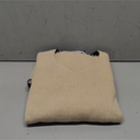 Womens Color Block Sweater Dress with Belt, Rolled Hem, Long Sleeve, V Neck, Knee Length, A Line, Oversized Knit Dress Fall (Medium, Beige)