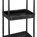 PATIKIL 3-Tier Rolling Utility Cart with Handle, Storage Shelves Organizer Cart Movable Storage Organizer with Wheels for Room Office Kitchen Bathroom, Black