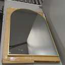 Bathroom Mirror for Wall, 30x20 Inch Arched Mirror, Matte Gold Metal Framed Bathroom Vanity Mirror for Restroom Farmhouse, Anti-Rust, Tempered Glass, Hanging or Leaning