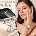SNBLK Braided Magnetic Band Compatible with Apple Watch Bands for Women 40mm 41mm 42mm 44mm 45mm 46mm 49mm 38mm, Dressy Floral Stretchy Nylon Strap for iWatch SE Series 11 10 9 8 7 6 5 4 Ultra 3 2 1