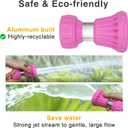 Cyprium Water Hose Nozzle Spray Water Nozzles For Garden Fireman Style Hose Nozzle Outdoor Hose Nozzle Sprayer High Pressure Watertight Connections For Reliable Use In Gardening, Cleaning, Pink