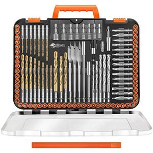 ENERTWIST Drill Bit Set, 112-Pieces 1/4" Hex Shank Impact Driver Bits and Screwdriver Bits Set Assorted in Tough Case for Wood Metal Cement Drilling and Screw Driving, ET-DBA-112
