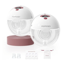 Momcozy M5 Lite Hands-Free Wearable Breast Pump, DoubleFit Flange for Baby-Like Comfort, 3 Modes & 9 Suction Levels, No Flange Insert or Hard Carry Case, 24mm, 2-Pack, Cozy Red