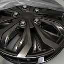 LYDS Spyder GM Gunmetal Gray Universal 15 inch Premium ABS Hubcap Wheel Cover Replacement Set of 4 - GWC-15GM-B