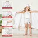 Style Quarters Kids Hooded Bath Towel, Large Kids Bath Towels, Unicorn Kid Beach Towels, 100% Cotton Terry Toddler Hooded Bath Towel, Embroidery Hooded 50"x24"(White)