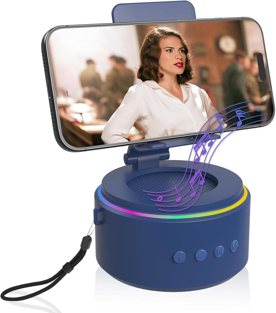 Gifts for Men Dad Him Husband Valentines Day - Blue Bluetooth Speaker with Phone Stand, Anniversary Birthday Gift for Teen Boy Boyfriend Women - Ideal for Home/Kitchens/Outdoor/Desk