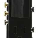 Leviton 15 Amp, 120 Volt, Decora 3-Way/AC Combination Switch, Commercial Grade, Grounding, 5645-E, Black