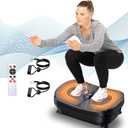 Vibration Plate Exercise Machine, PBYRD Portable Full Body Vibration Platform for Lymphatic Drainage, 9 Preset Auto Mode Fitness Board for Weight Loss Shaping, with Resistance Bands, 99 Levels