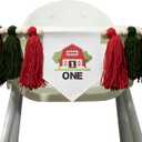 1st Birthday High Chair BannerWood Bead Tassel GarlandFirst Party Tassel BannerBirthday Photo BackdropWall Hangings Decorative for Kids Bedroom Nursery (BrownFarm)