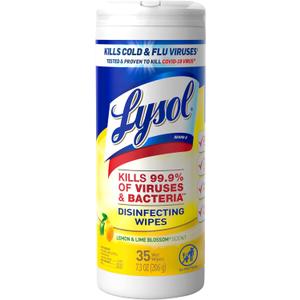 Lysol Disinfectant Wipes, For Disinfecting, Deodorizing, and Cleaning, Lemon & Lime Blossom, 35ct (35 Count (Pack of 1))