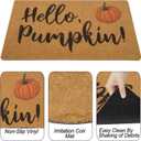 IZUS Hello-Pumpkin Welcome-Doormats - Non-Slip Coir Entrance-Mat Fall-Harvest-Festival Front-Door-Mat Porch-Rugs Home-Decor 17x29inches
