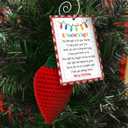 2 x Teacher Ornament - Teacher Christmas Ornaments for Tree - Teachers Gifts for Women - Teachers Daycare Provider Christmas Ornaments 2025 - Teaching Gifts - Teaching Crochet Ornament & Card