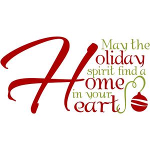 Family Find A Home in Your Heart Vibrant Cartoon Wall Decal Decoration May The Holiday Spirits Christmas Holiday Quotes Holiday Gift Lasts Years and Easily Removable - Size: 40 in(W) x 28 in(H)