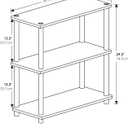 Furinno TURN-N-TUBE Storage Shelves, 3-Tier Book Shelf, Corner Shelf, Toolless Open Shelves, for Organization and Storage, Living Room, Garage, Home Office, Sonoma Oak