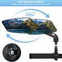 2 Pack Bike Mirrors, eBike Mirrors for Handlebars, 360 Adjustable Safety Bicycle Rear View Mirrors, Scratch Resistant Glass Lens, Bicycle Universal Fit Accessories