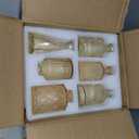 UPBUD Amber Glass Bud Vases Set of 12, Gold Mini Flower Vase for Centerpieces, Small Vases in Bulk for Wedding Decorations, Vintage Vase for Table, Recepetion, Home DÃ©cor