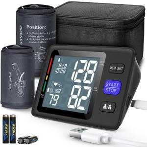 Blood Pressure Machine Upper Arm, 2 Size Cuffs M/L and XL, Medium/Large 9"-17" and Extra Large XL 13"-21", Accurate Automatic Digital BP Monitor, Large Backlit LCD, 2-User 1000 Memories