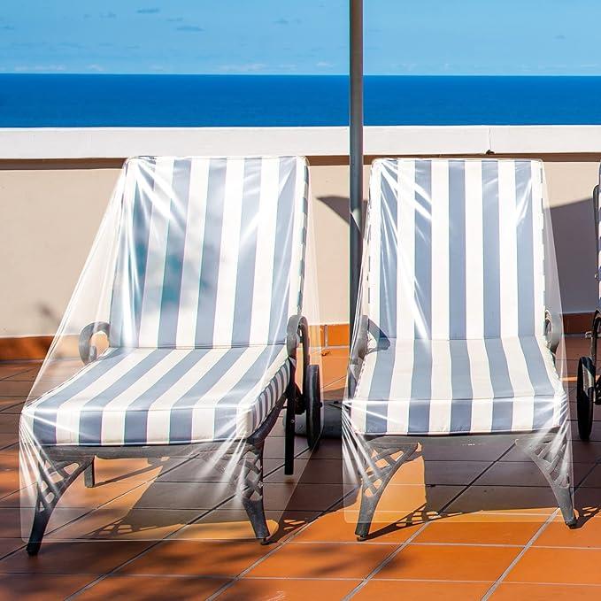 Tudomro 2 Pcs Clear Plastic Chaise Lounge Cover Waterproof Patio Lounge Chair Furniture Cover Heavy Duty 85L x 33W x 33H for Outdoor Tudomro 2 Pcs Clear Plastic Chaise Lounge Cover Waterproof Patio Lounge Chair Furniture Cover Heavy Duty 85L x 33W x 33H for Outdoor