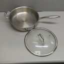 EWFEN 12 Inch Tri-Ply Stainless Steel Frying Pan, 5-Quart Deep Saute Pan with lids, PFOA&PTFE Free Skillet, Induction Cooking Pan, Dishwasher&Oven Safe,Works on All Cooktops