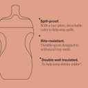 Tommee Tippee Insulated 9oz Sporty Spout Toddler Water Bottle, No Spill, Sippy Cups for Toddlers 1-3, Two-Piece Valve Helps Stop Spills, Lilac & Plum, BPA Free, Pack of 2
