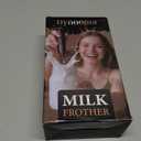 Electric Milk Frother Handheld: Rechargeable 3 in 1 - LED Digital Display with 3 Speeds Portable Stainless Steel Drink Foam Mixer - Charcoal Black