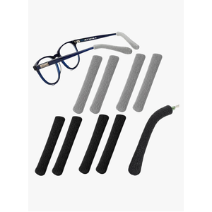 Pack of 2, Glasses Ear Cushion Upgrade Soft Knitting Cotton Fabric Eyeglass Ear Cushions Holder Grips, Anti-Slip Eyeglasses Temple Tips Sleeve Retainer, For Glasses Sunglasses Eyewear 2pairs Black+2pairs gray