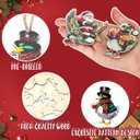 Chunful 36 Pcs Funny Mallard Duck Christmas Ornament Wooden Mallard Duck with Santa Hat Ornament Christmas Tree Hanging Wildlife Decor for Bird Lovers Gift Holiday Xmas Tree Decor