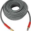 OCPTY Hot Water Pressure Washer Hose 3/8" x 100ft 6000 psi Non-Marking 2-Braid R2 Gray