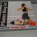 Pilates Ring Kit with Mini Ball & 3 Resistance Bands, at Home Pilates Equipment Set for Toning, Strength & Core Work, 15'' Magic Circle & 3-Level Bands