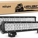 Nilight LED Light Bar 2Pcs 20Inch 126W 8820 LM Off Road Driving Lights Spot Flood Combo Fog LED Work Light 12V 24V for Motorcycles Van Camper Wagon Car Pickup Golf Cart ATV UTV SUV Truck Boat 4x4