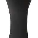 24x43 Inch Round Spandex Cocktail Tablecloth, Black Elastic Fitted Highboy Bar Table Cloth, High Top Circular Base Adjustable Pub Table Cover for Wedding Pool Party Anniversary
