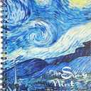 Sketchbook for Drawing, Sketch Book Mixed Media Pads, A4, 160 GSM, 9x12, Big Notebook, Plain Paper, Blank Notebook, Cute Sketchbook, Sketch Book for Adults, Van Gogh Starry Night